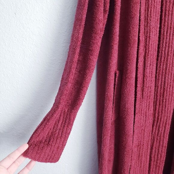 Barefoot Dreams Cozychic Lite Catalina Long Cardigan in Garnet - Picture 4 of 8